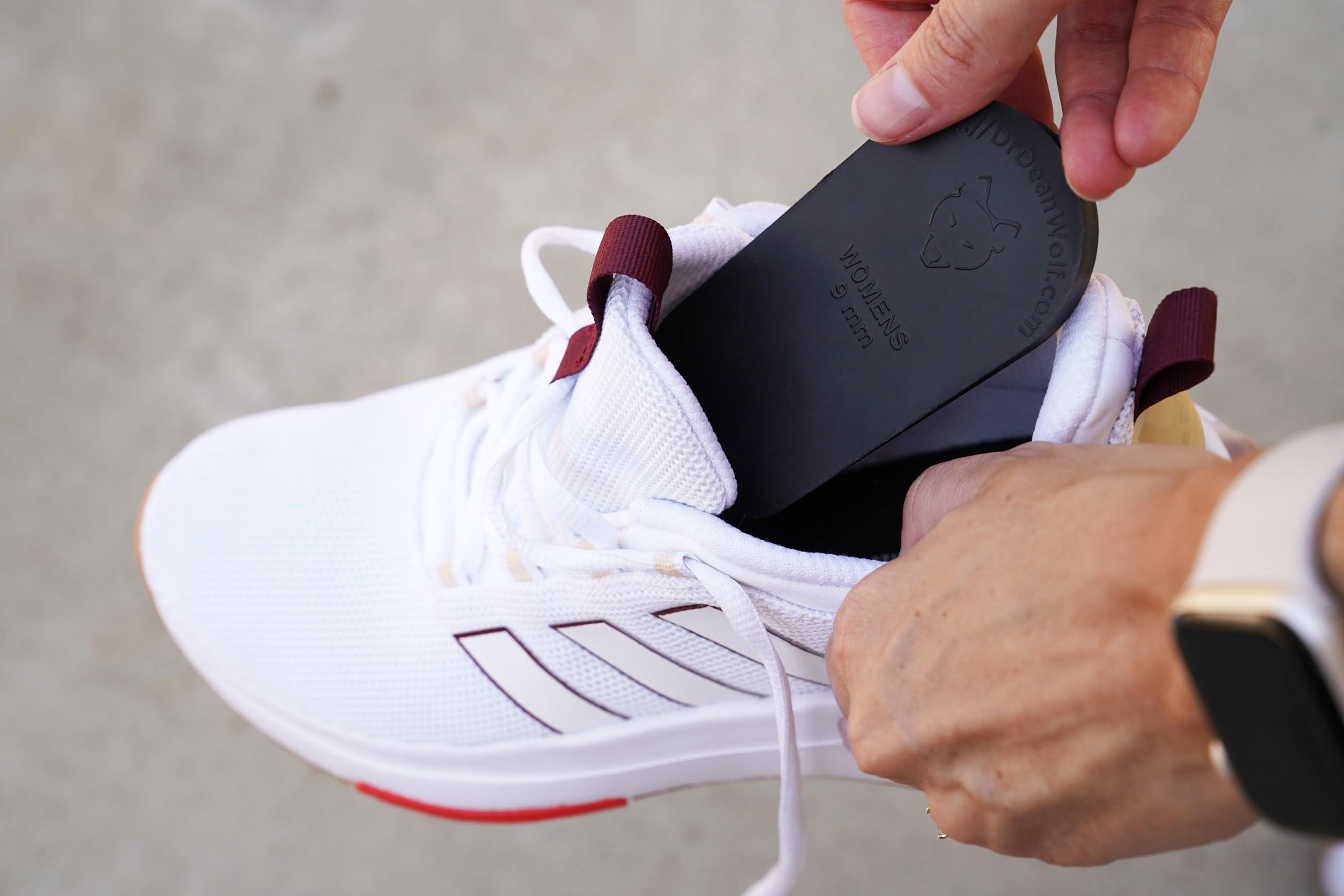 WOLF THERAPEUTICS Heel Lift Inserts for Shoes - Men\'s 9mm - Rubber Orthopedic Correction Wedge - for Leg Length Discrepancy or Height Increase - Helps Relieve Hip, Knee, Back Pain from Uneven Legs - 2 Pack