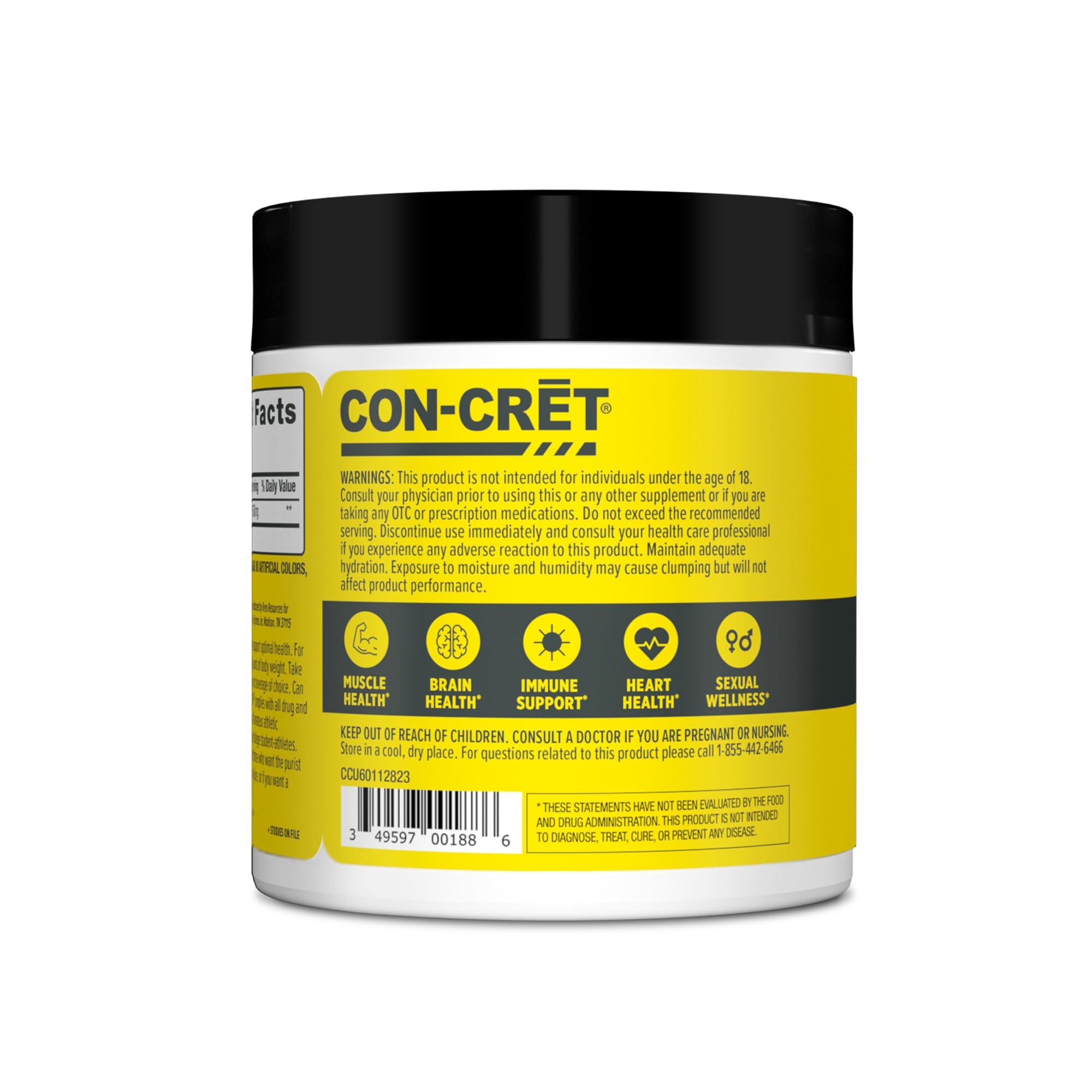 CON-CRET CON-CRET Concentrated Creatine HCL - supports Muscle, Cognitive, Cellular Energy | No Bloating or Cramps | USA Made & NSF Certified | 60 Micro-dosed servings | Lemon Lime Flavour (57.6gms)