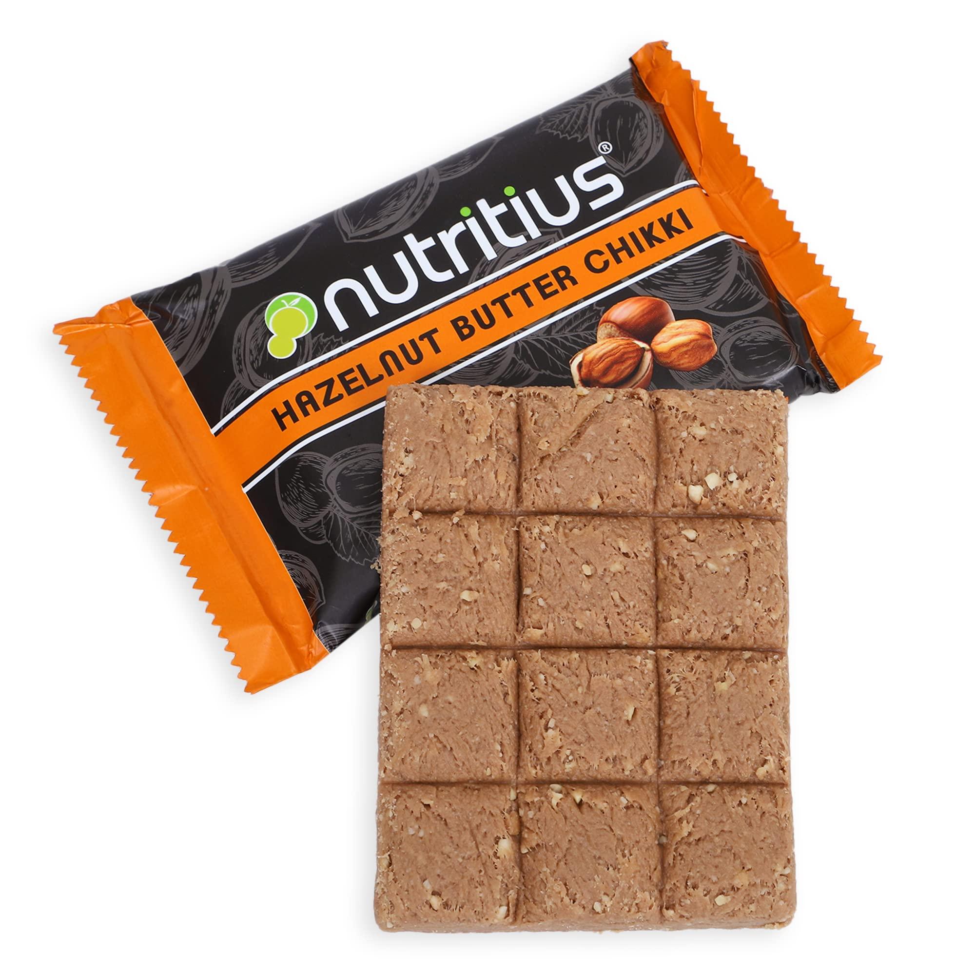 Nutritius Nutritius Hazelnut Butter Chikki, 125 grams (Pack Of 10) - Family Pack