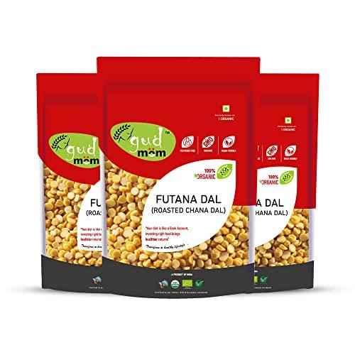 Gudmom Gudmom Organic Futana Dal (Roasted Chana Dal) 500 g ( Pack of 3 )
