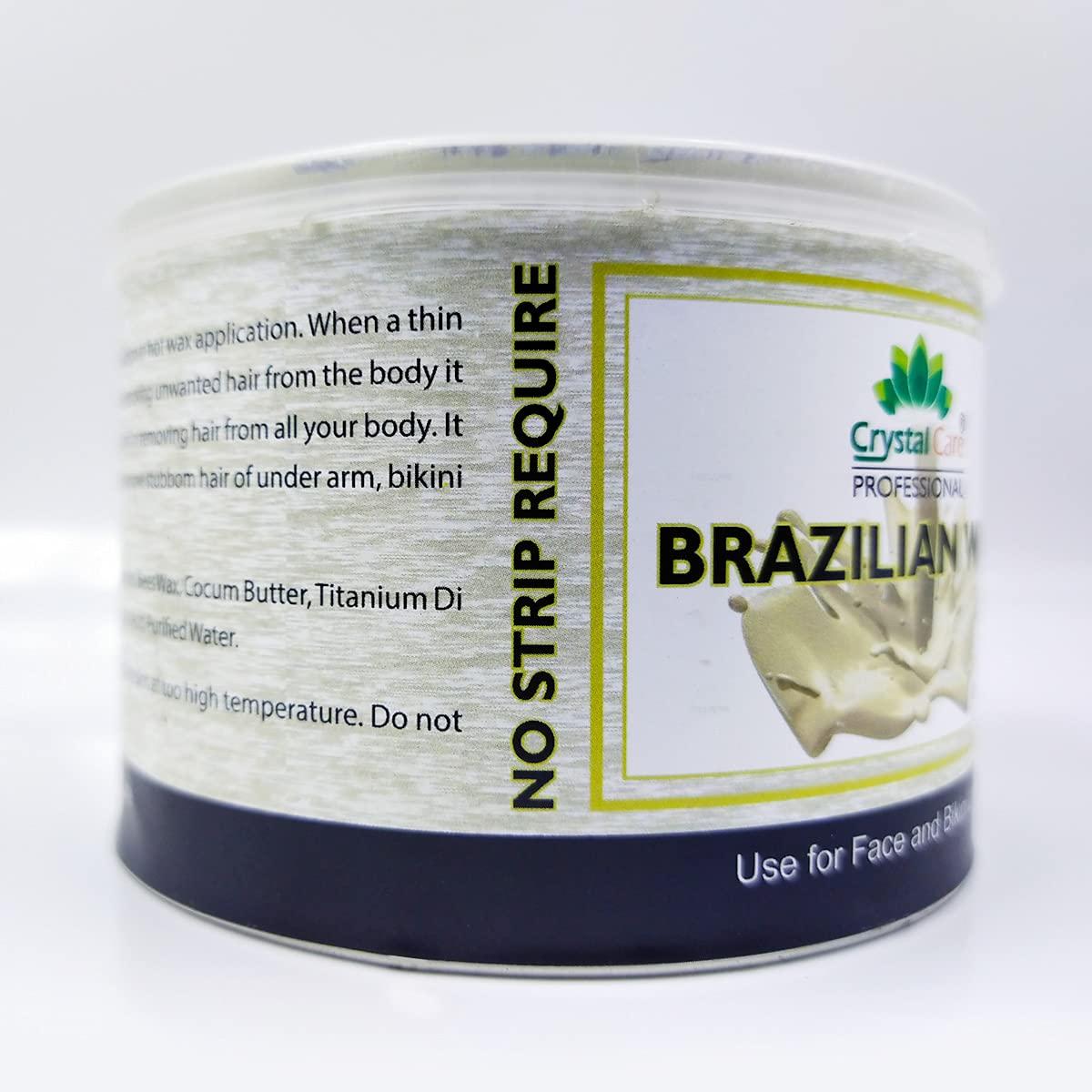 Crystal Care PROFESSIONAL Brazilian Wax | Premium Stripless Peel-Off Hair Removal Wax | Ideal for Bikini, Face, Eyebrows, Underarms, and Sensitive Areas | 300g Pack | Gentle and Effective | No Strips Needed | Achieve Smooth, Hair-Free Skin at Home