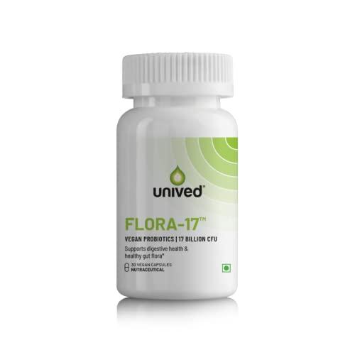 Unived Unived Flora-17™ | Vegan Probiotics with 17 Billion Active Multi-Strain Cultures per Capsule | Digestive, Immune, and Gut Health | for Athletes & Active Individuals | One Month Supply