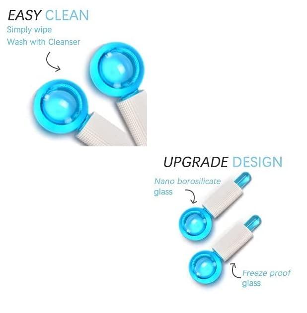 HEATHER HEATHER Facial Massager Ice Globe Smart Cool Face Roller Balls | Facial Massage Tools for Neck, Eye Circle, Reduce Eye Puffiness, Anti-Ageing, Wrinkles | Ice Roller Face Massager