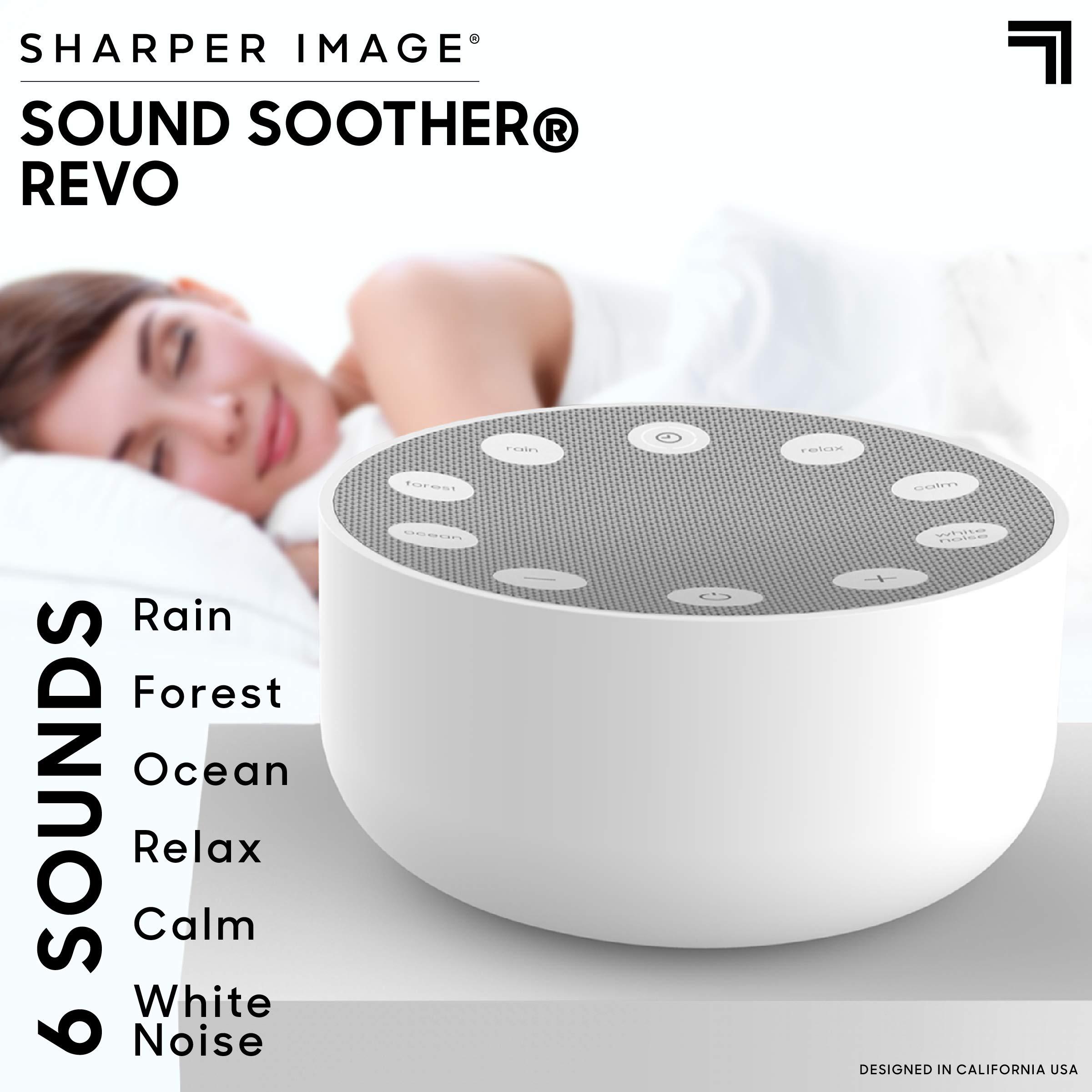 Sharper Image SHARPER IMAGE Sleep Therapy White Noise Machine, Soothing Nature Sounds for Baby Kid Adult, Portable Relaxation Wellness Meditation and Naps, Peaceful Rest Sleep Aid, Holiday Gift