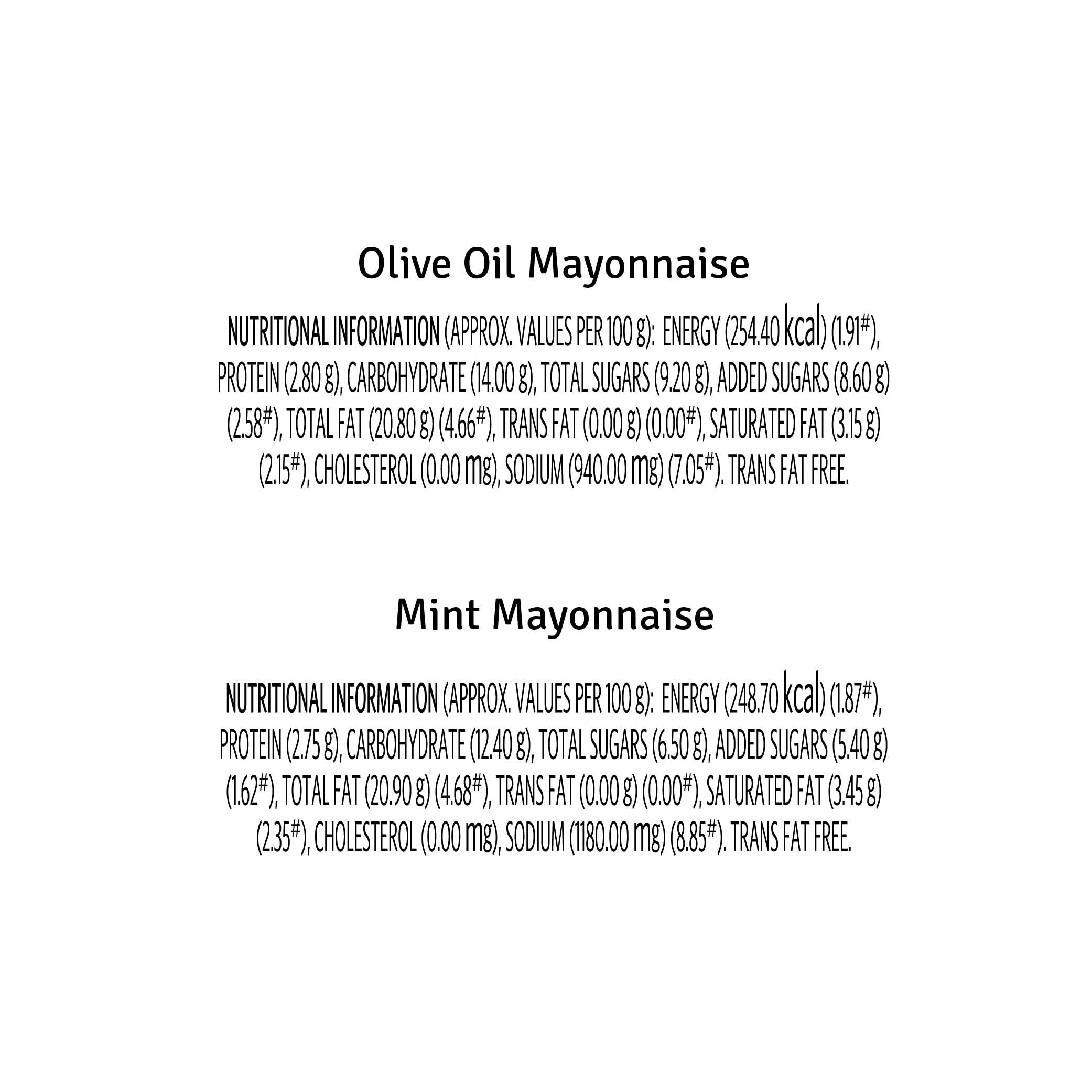 VEEBA Veeba Olive Oil Mayonnaise, 300g and Mint Mayonnaise, 300g - Pack of 2