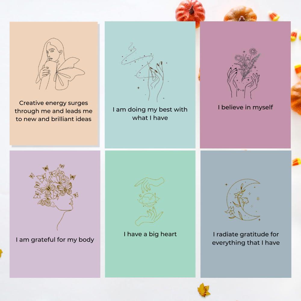 Acute Xoxo 40 Self Care Cards for Women | Positive Affirmation | Body and Mind Positivity | Self Love, Motivation, Kindness Cards | Colourful Cards. Great Gifts