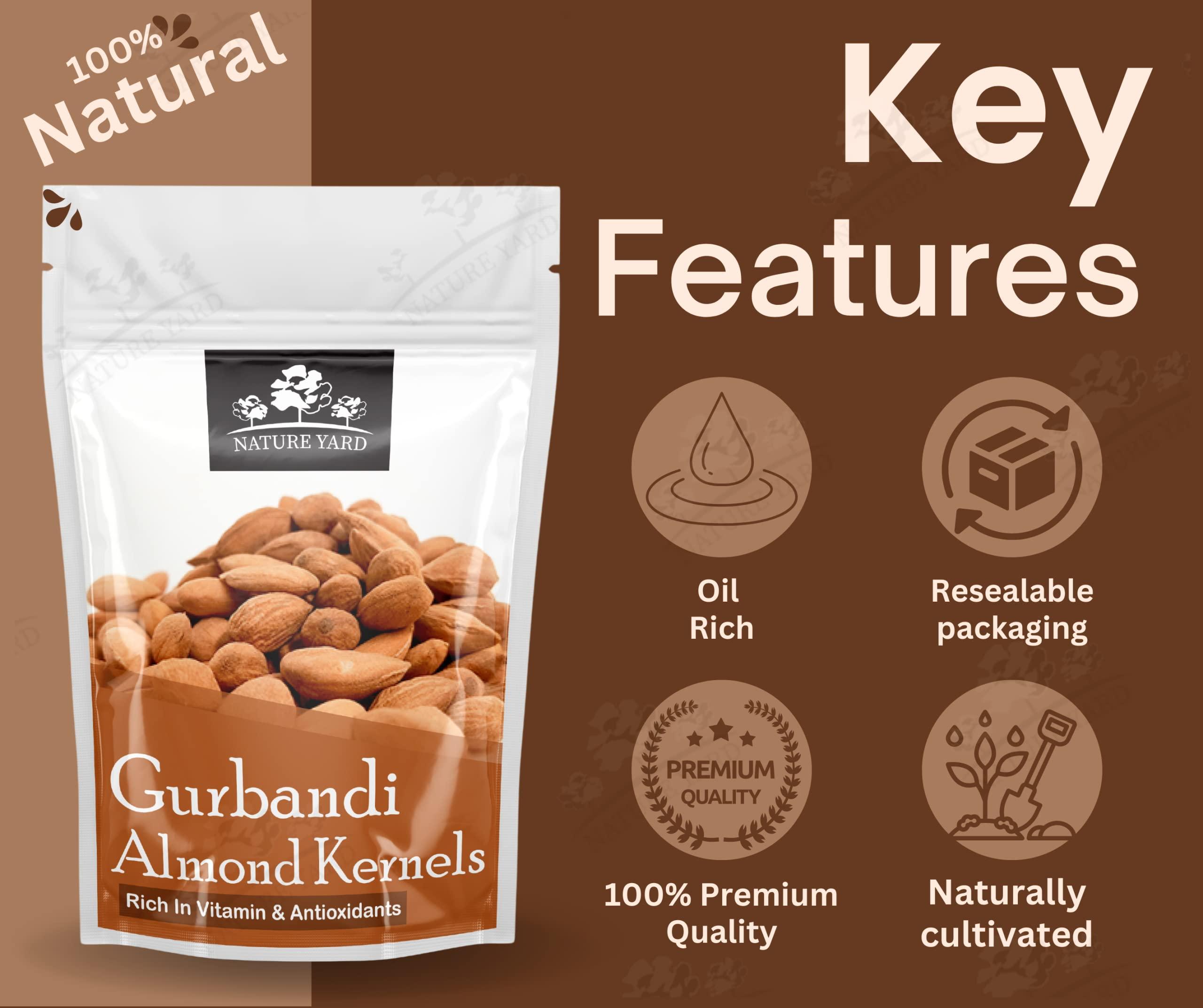 NATURE YARD NATURE YARD Orignal Afghan Gurbandi Almond/Badam Giri - 100% Pure & Natural Rich in Oil - 1Kg