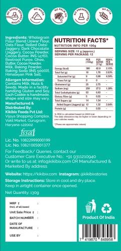 KIKIBIX Kikibix Choco Chip Cookies | No Maida, No Refine Sugar | Made With Organic Jaggery | Tasty & Healthy Snacks For Adults & Kids | Multigrain Millets | Tiffin Box Snack | Jowar Chocolate | 390 Gm