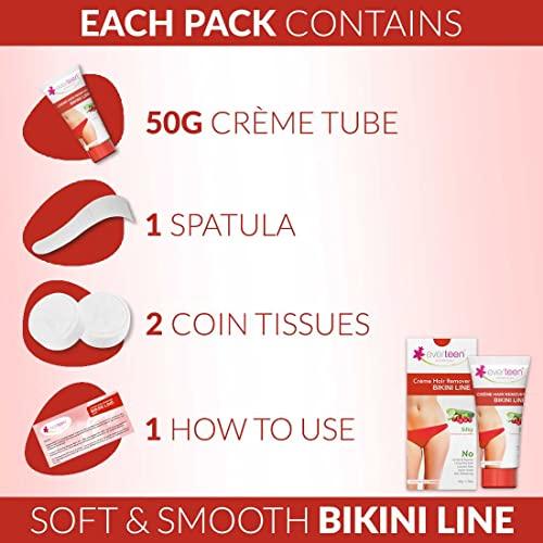 Everteen everteen SILKY Bikini Line Hair Remover Creme with Cranberry and Cucumber - 1 Pack (50 g)