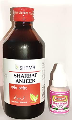 New Shama SHARBAT ANJEER (200ml pack of 3) Useful in constipation, flatulence, fullness of abdomen, indigestion, piles