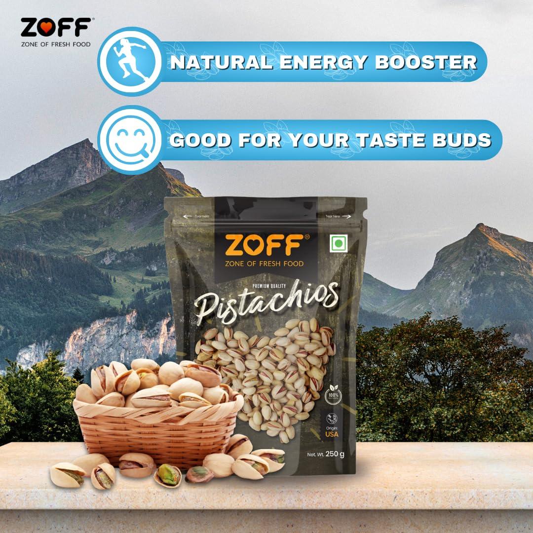 Zoff Zoff Premium Daily Needs Mixed Dry Fruits Combo - Almonds, Cashews, Raisins, Roasted Pistachios, & Walnut Halves 250g Each | Premium Zip Lock Pouch | Net weight - 1.25Kg