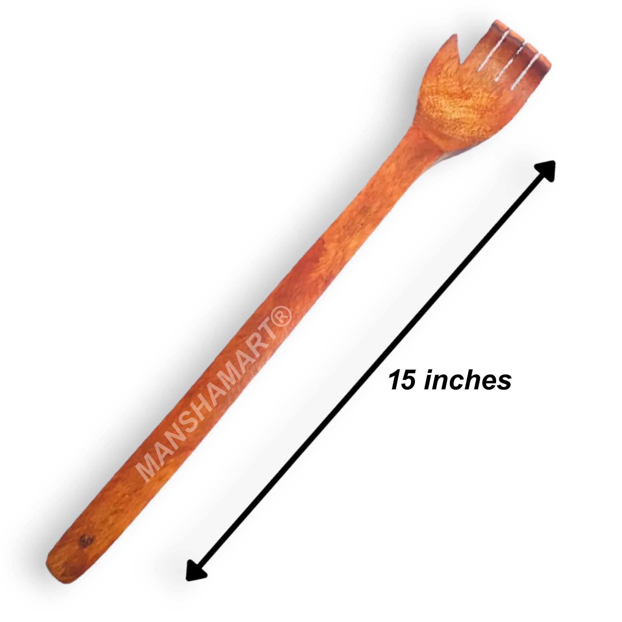 MANSHAMART MANSHAMART Wooden Back Massager for Itching Relief Back Scratchers, Body Relaxation Massager/Itcher/Back Itching Stick Handcrafted itching Wooden Back Scratcher, Itching Stick