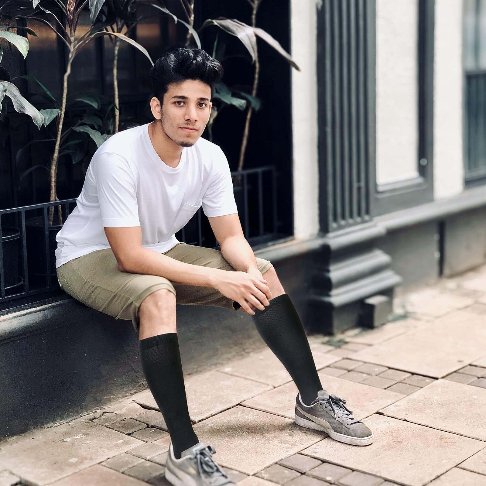 HLTPRO HLTPRO 4 Pairs Compression Socks for Women & Men - Best Support for Medical, Circulation, Nurses, Running, Travel