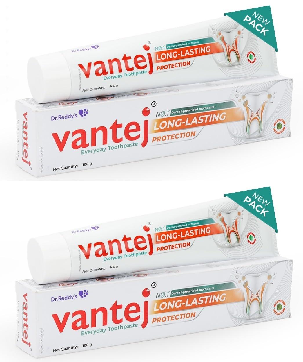 Vantej Vantej Toothpaste for Sensitive Teeth, Dentist recommended, sensitivity toothpaste for everyday use - 100g, white x Pack of 2