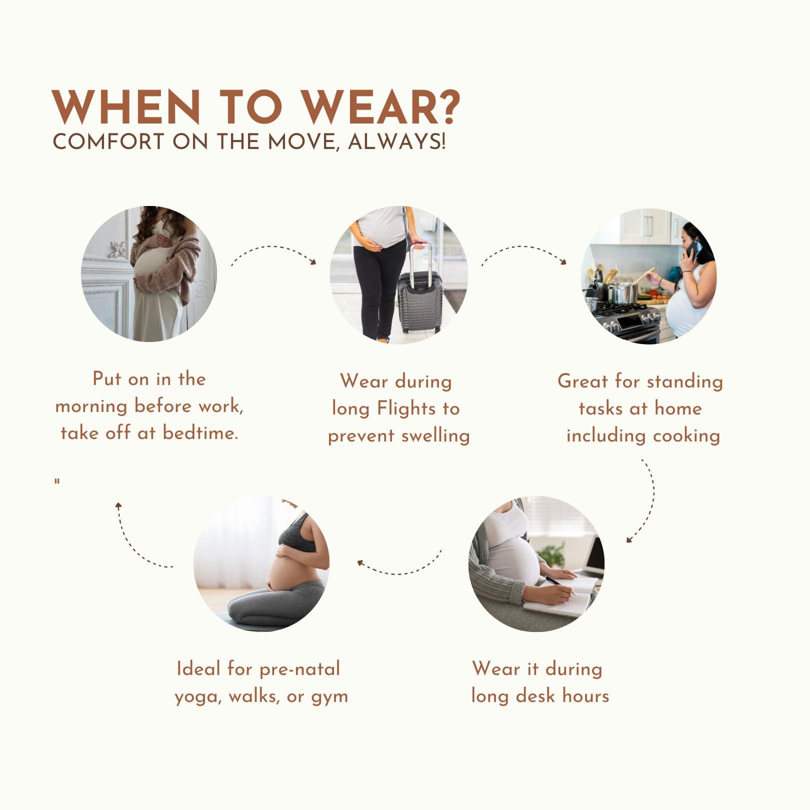 GLOMAMA GLOMAMA Compression Stockings for Pregnant women(Below knee) | Medical compression socks 20-30 mmhg with Firm Support | Pain Relief, Shin Splints & Swelling | Varicose veins | Maternity | Pregnancy