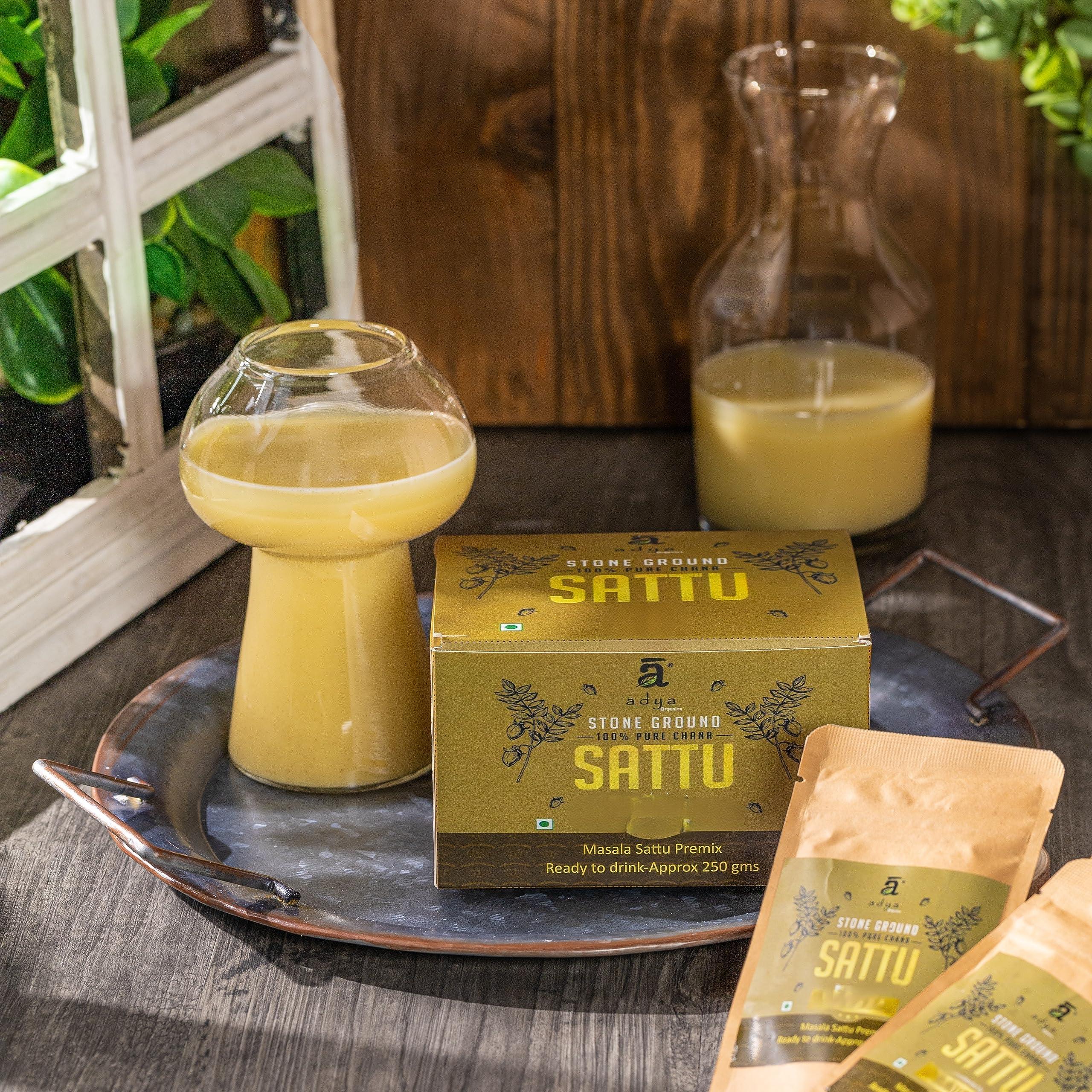 adya organics Adya Organics Chana Sattu Premix I Ready to drink Sachets (Pack of 10)