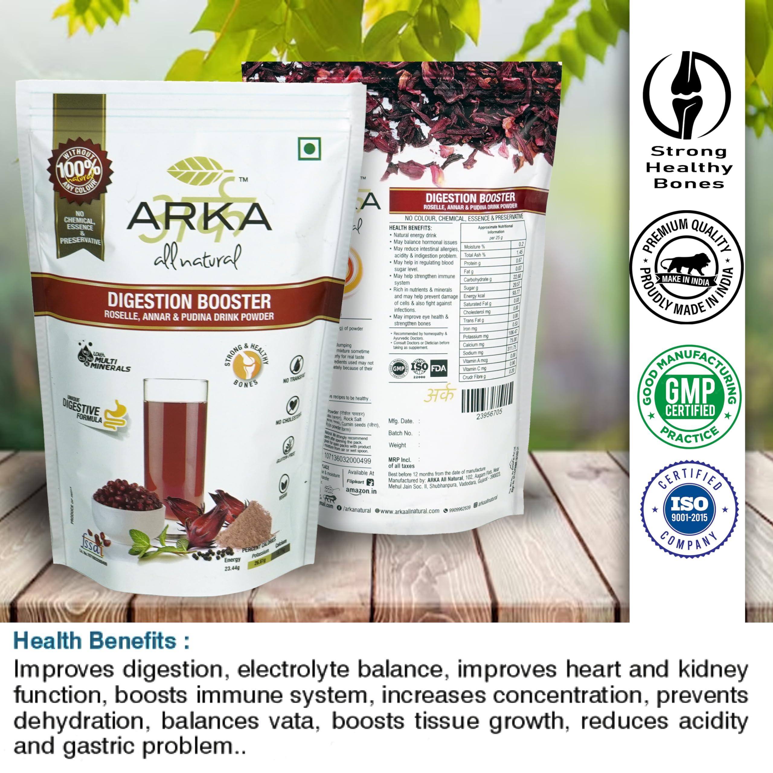 Arka All Natural Arka All Natural 3 Pk Digestion Booster Preservative Free Health & Nutritional Instant Energy Drink Powder Mix - 230gm Each