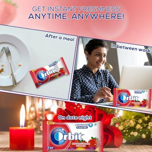 Orbit Orbit Sugar Free Chewing Gum Pack | Mixed Fruit Flavour Gum | Chewing Gums for Clean and Healthy Teeth | Easy to Carry and Pocket Friendly | 9.9 g | Pack of 30