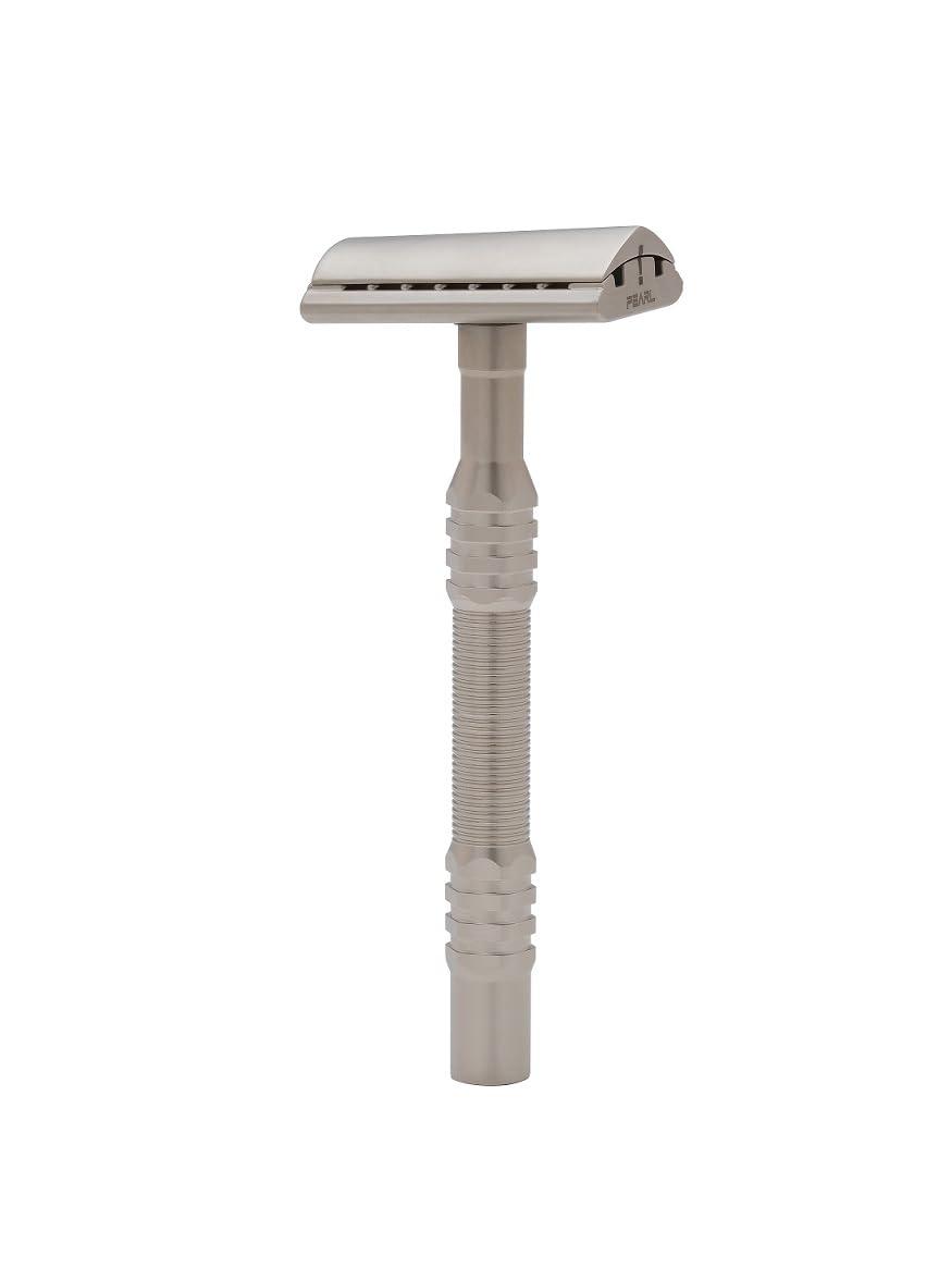 PEARL Premium Pearl Shaving Double Edge Safety Razor for Men- Semi Slant Stainless Steel | Efficient & Gentle Shave for Thick, Wiry Hair Sensitive Skin | L-65 Semi Slant DE Razor | Republic Day Deal