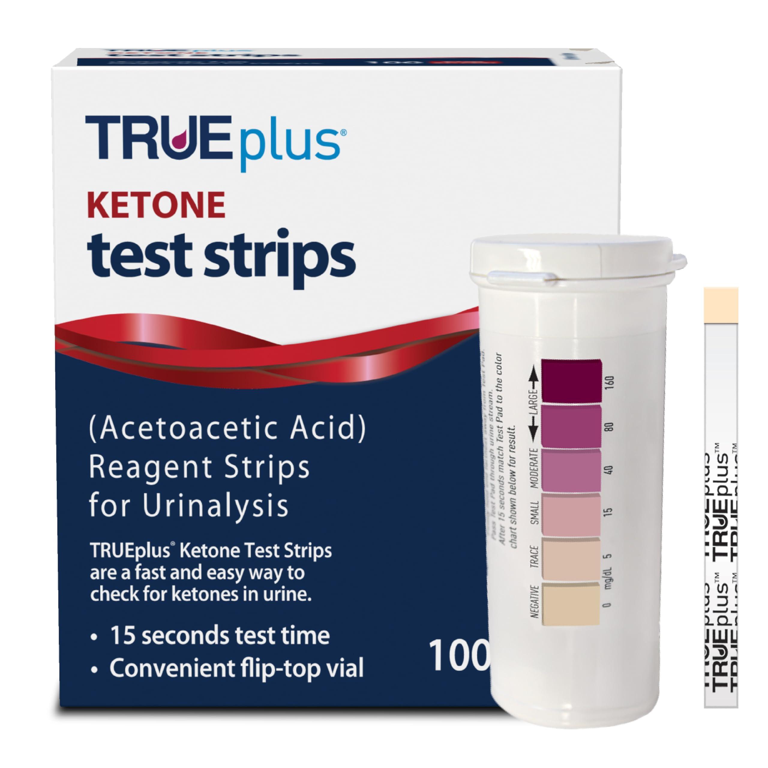 TRUEplus TRUEplus Ketone Test Strips Ideal for Low-carb dieters and People with Diabetes Made in USAUrinalysis Test Sticks (100)