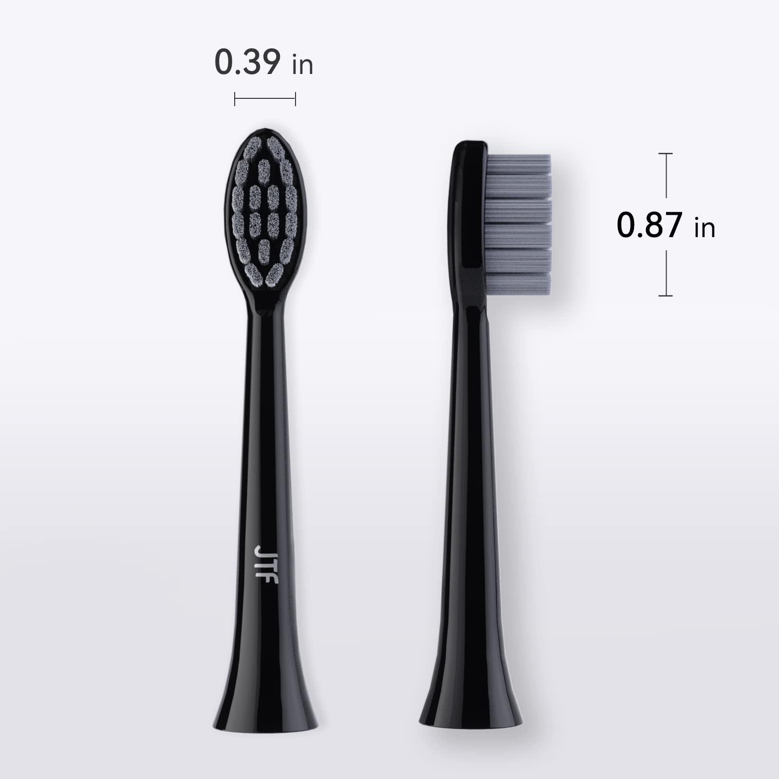 JTF JTF Electric Toothbrush Replacement Brush Heads Compatible with P200 Sonic Toothbrush, Extra Soft Bristles (3 Pack-Black)