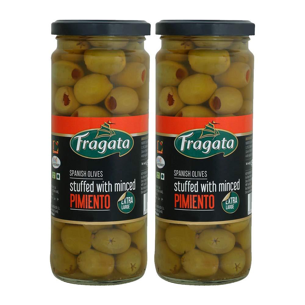 Fragata Fragata Green Olives Stuffed with Minced Pimiento 450g (Pack of 2)