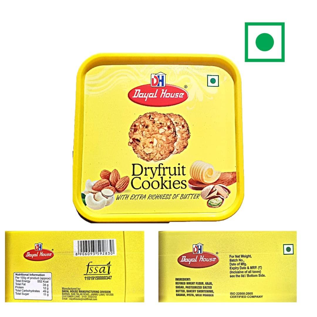 Dayal House Dayal House Premium Biscuits Combo of Desi Cow Ghee Atta, Australian, and dry fruites Cookies set With Extra Richness of Butter - Pack of 3 Cookies