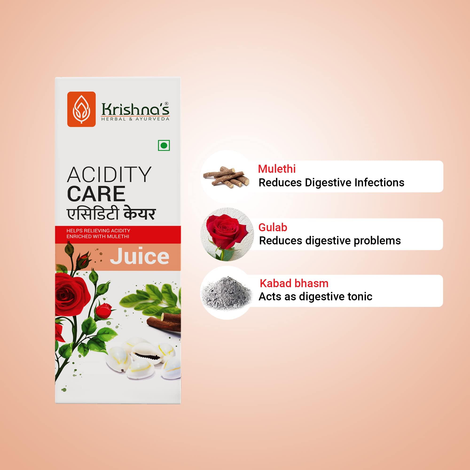 KRISHNA'S HERBAL & AYURVEDA KRISHNA\'S HERBAL & AYURVEDA Acidity Care Juice -1000 Ml(Pack Of 1) Provides Relief From Acidity & Bloating