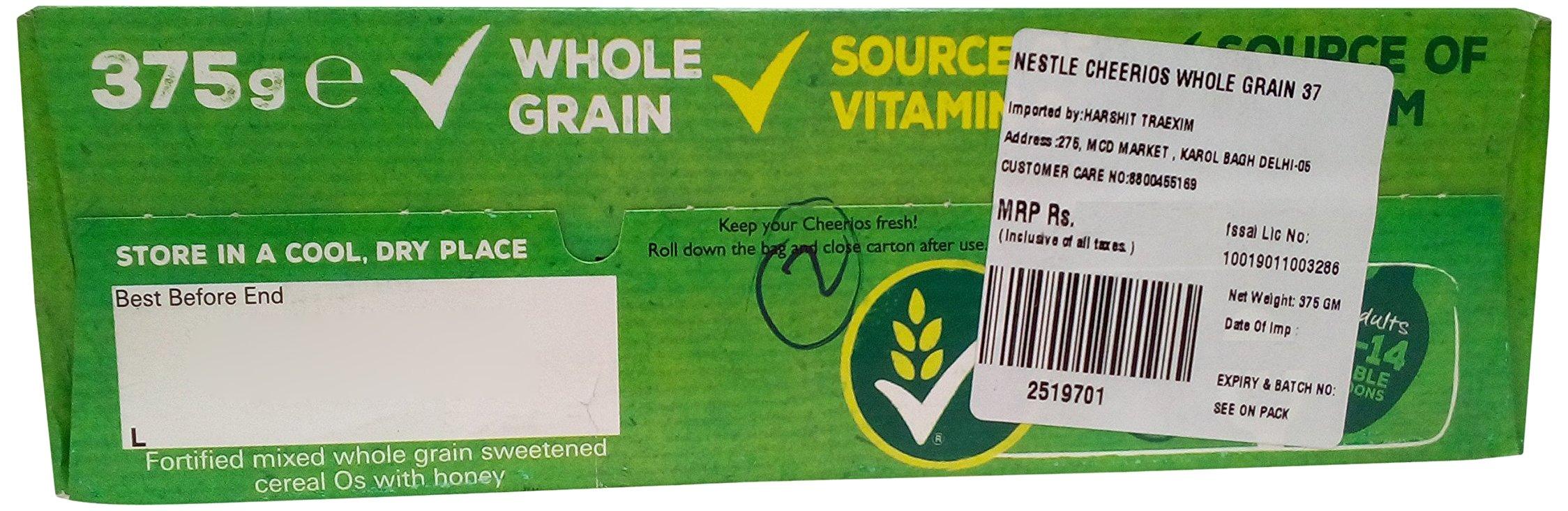 Nestle Nestle Honey Cheerios - Whole Grains, 375g Carton