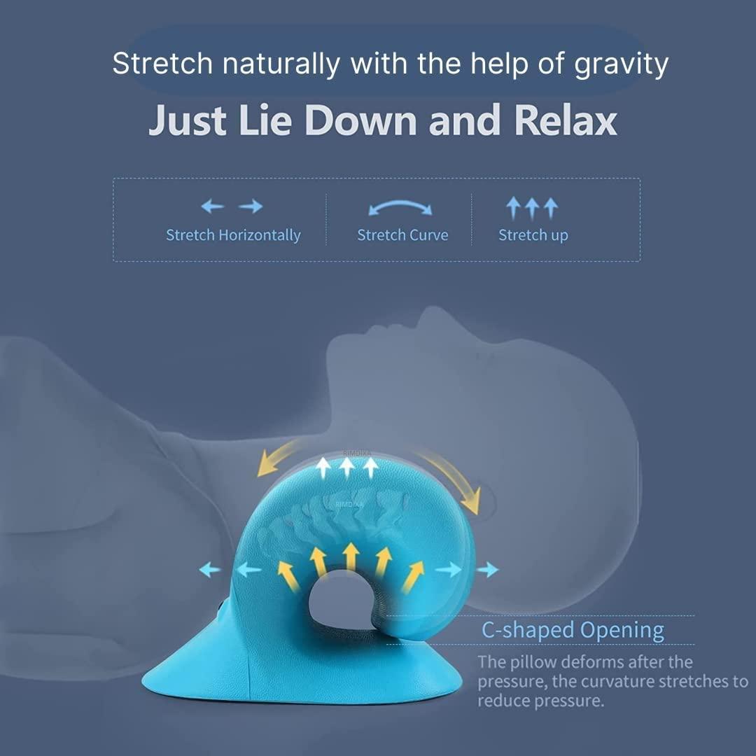 Roktry Roktry Neck and Shoulder Relaxer, Cervical Neck Traction Device Neck Stretcher with Magnetic Therapy, Cervical Spine Alignment, Chiropractic Pillow, Neck Massager for TMJ Pain Relief