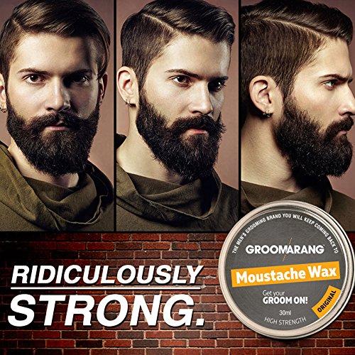 Groomarang Groomarang Moustache & Beard Wax Extra Strong Original 100% Natural Hair Care Organic & Vegan 30ml (medium)