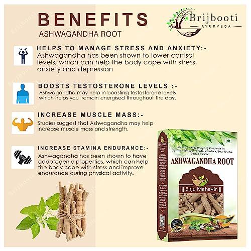 BIRJU MAHAVIR BIRJU MAHAVIR Ashwagandha Withania Somnifera Root, Natural, 200 g