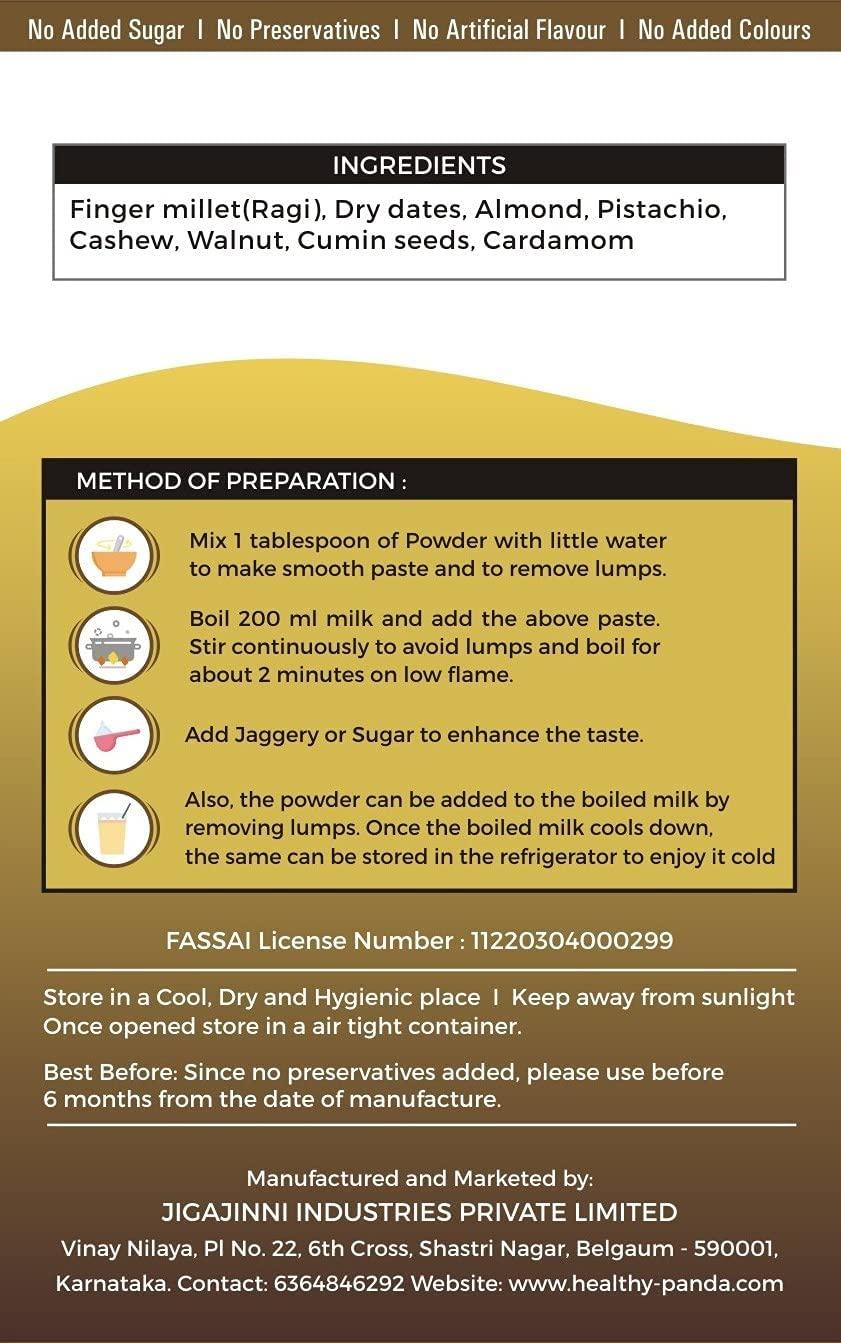 HEALTHY PANDA HEALTHY PANDA Organic Sprouted Ragi Dry Fruit Malt / Sprouted Ragi Health Mix(Health Mix) (Ragi Drink) (Sprouted Millet Mix)- 300 g (100 g x 3)