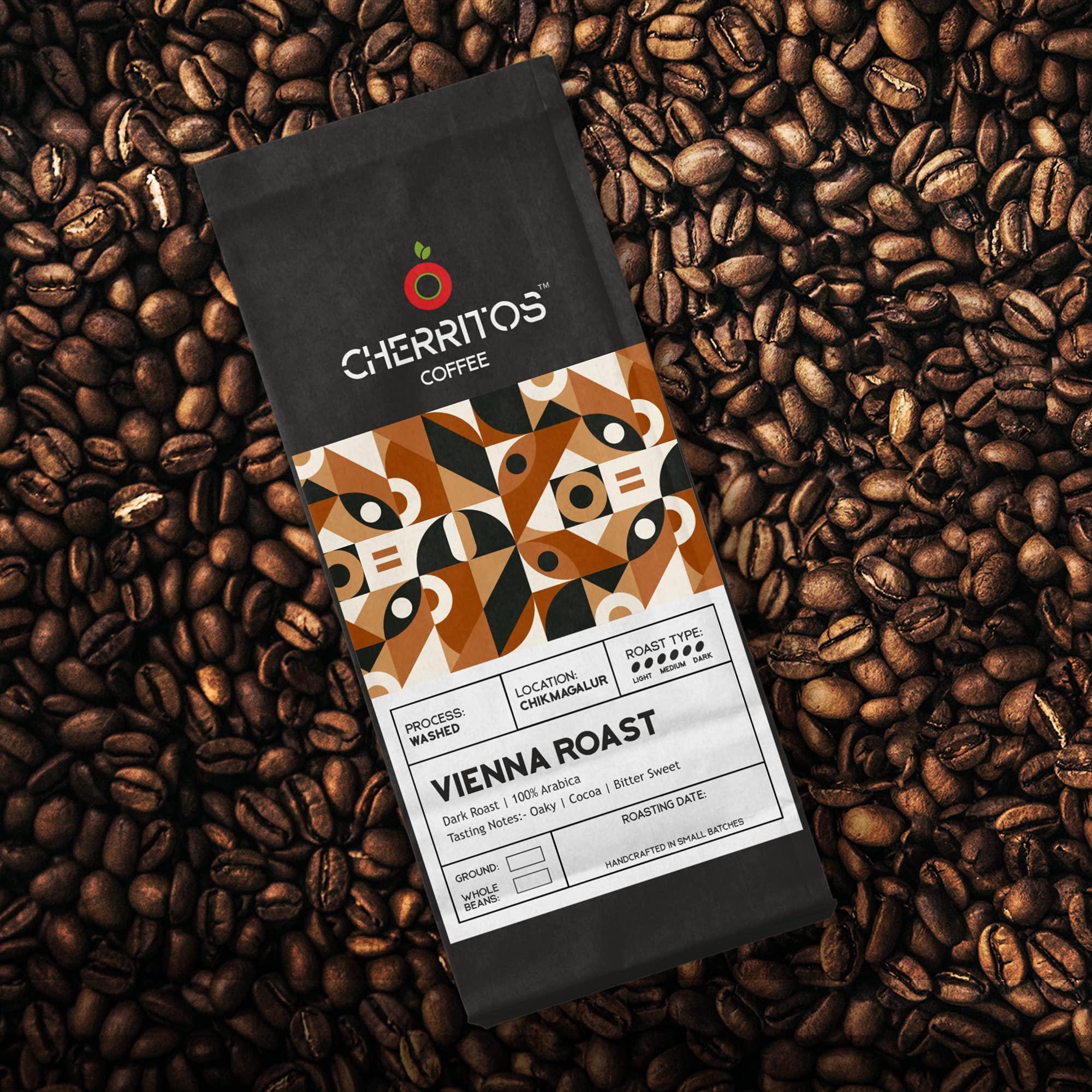 CHERRITOS CHERRITOS Coffee, Vienna Roast (Dark Roast), Arabica Coffee, Freshly Roasted, 250 Grams (Whole Beans)