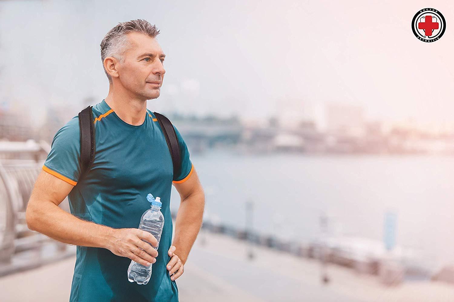 Dr. Arthritis Doctor Developed Posture Support/Posture Correct/Stabilizer/Back Brace & Doctor Written Handbook - Fully Adjustable for Upper & Lower Back Pain & Support. Suitable for Men & Women (Medium)