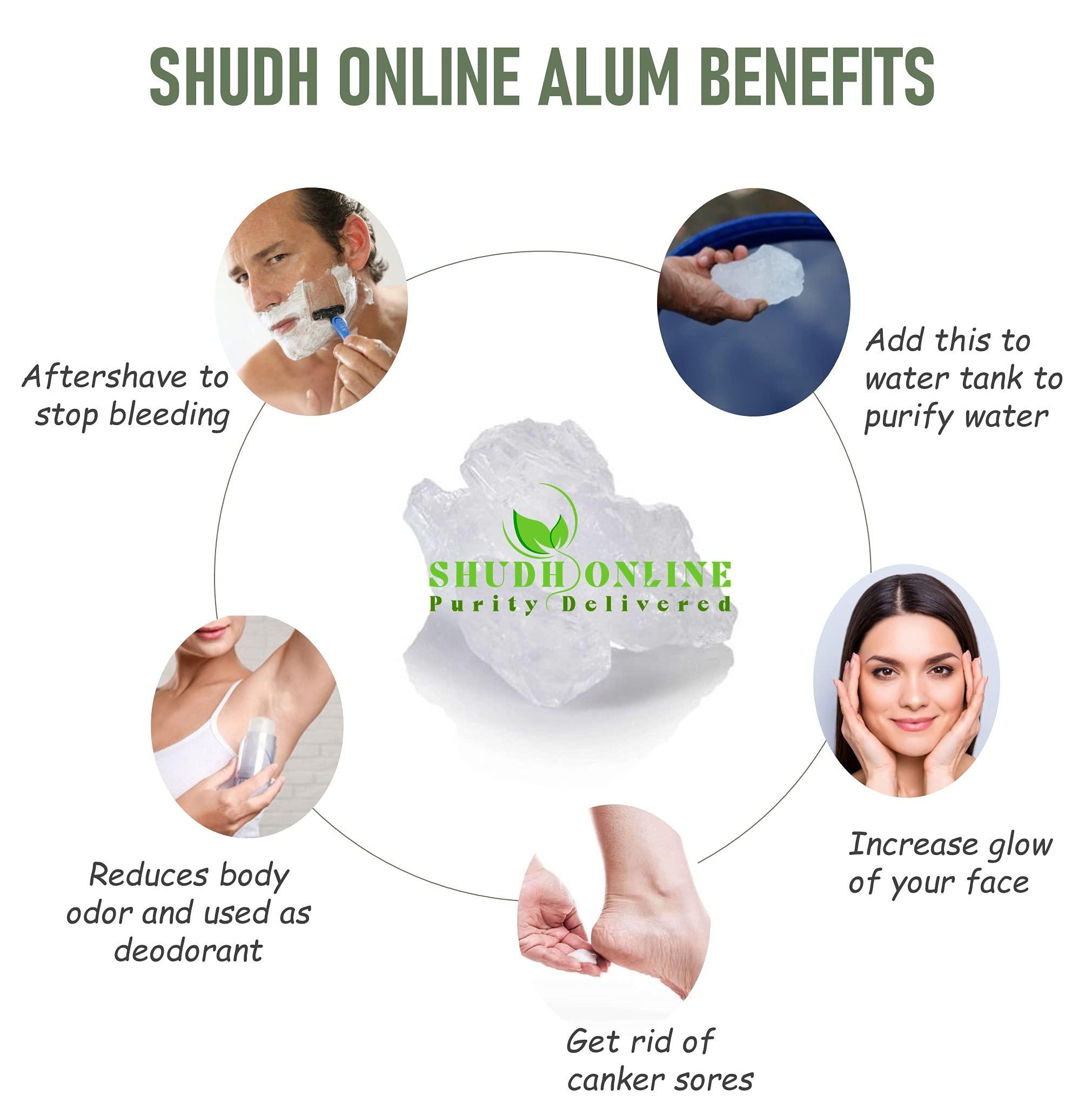 Shudh Online Shudh Online Fitkiri, Fitkari, Fitakri, Alum stone (500 grams / 0.5 Kg) - Water purification, vastu, shaving, skin, teeth, plants