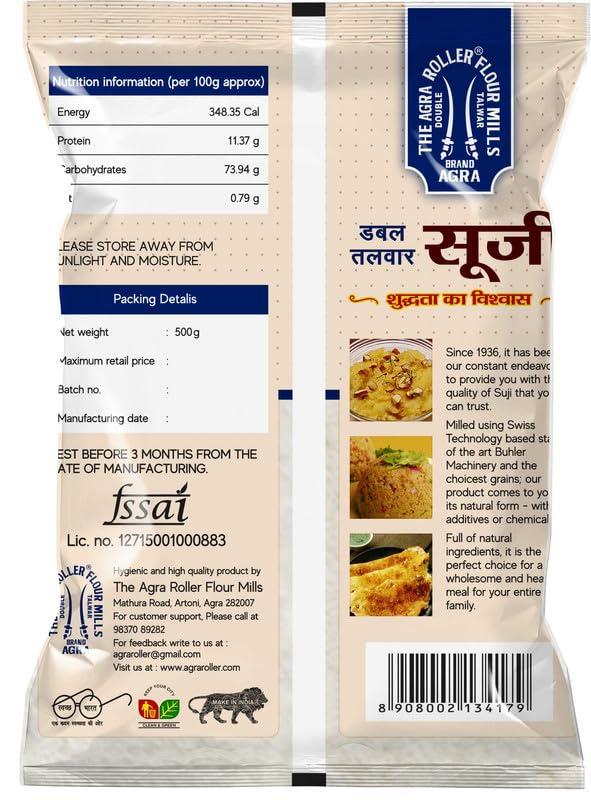 DOUBLE TALWAR Double Talwar Sooji Uppma Rava |Wheat Sooji |Suji Rava |Semolina| Non Sticky Rava (500Gm)