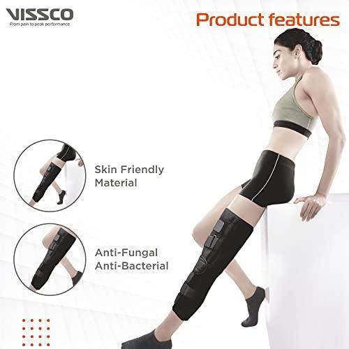 Vissco Vissco Knee Stabler - Long 19" Brace (Firm Support) Knee Support for Osteoarthritis of knee joint, Pain Relief, Knee Stabilizer, Joint Injury, Knee Immobilizer - Small (Black)