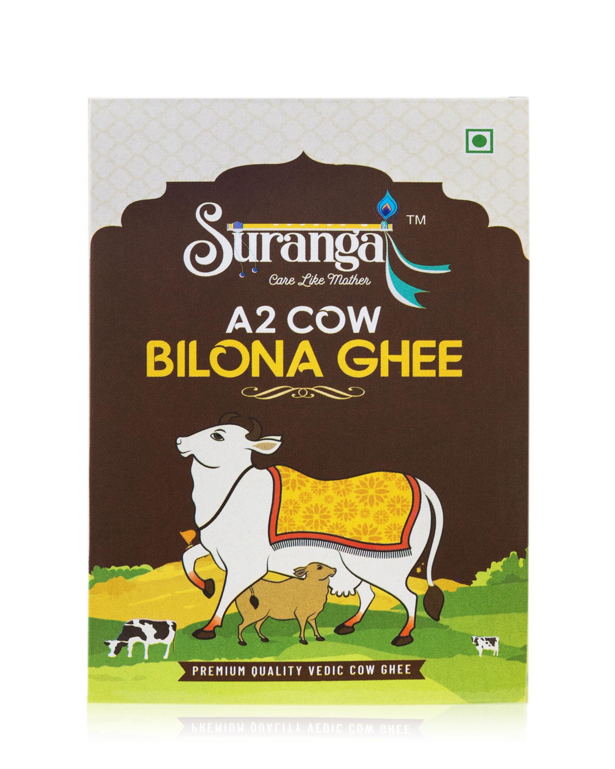 Suranga Suranga A2 Bilona Ghee Pure Organic Ghee, Traditionally-Churned, Chemical-Free, Granular Ghee, Nutritious by Nature (1000 ML)