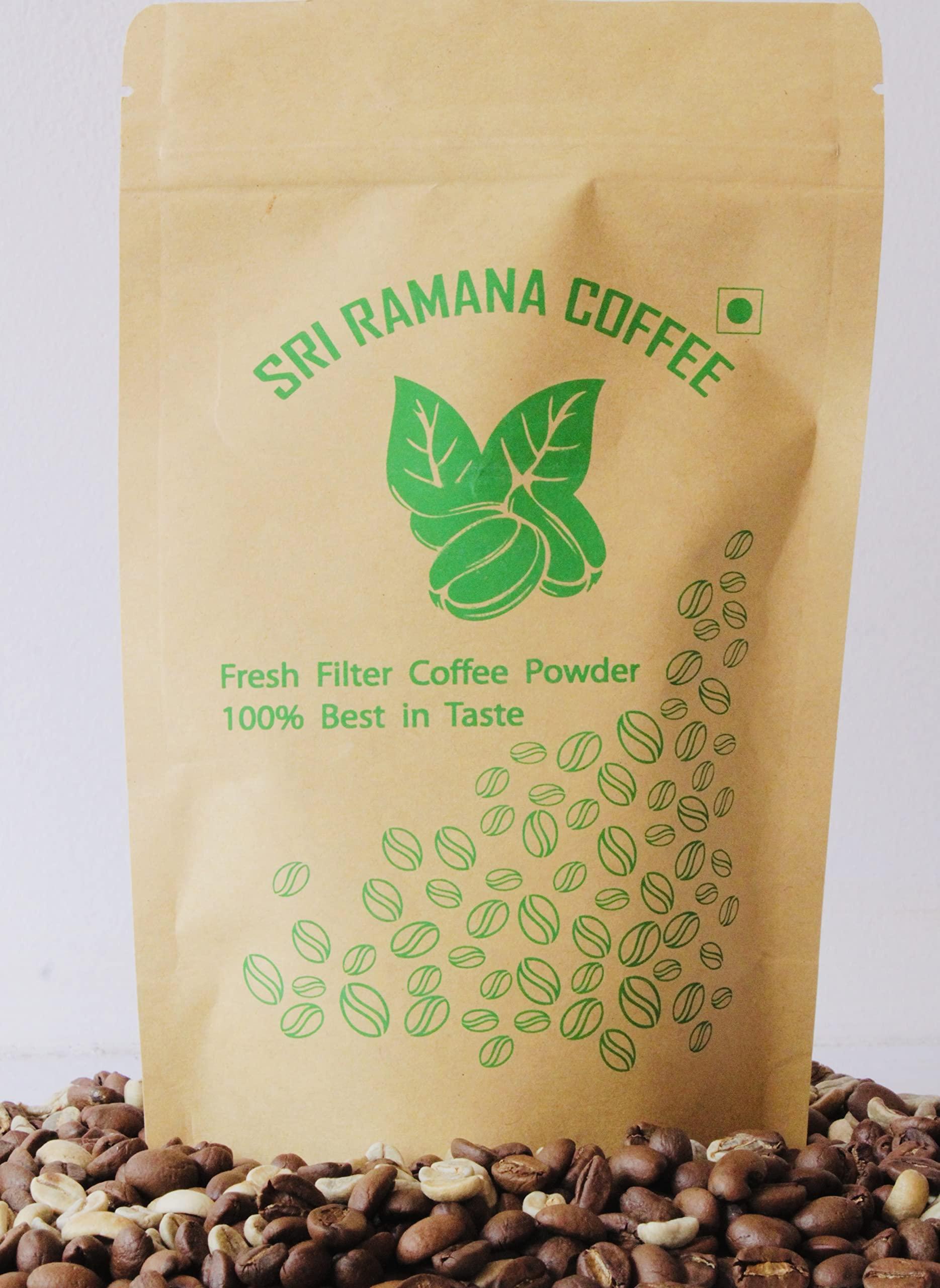 SRI RAMANA COFFEE WORKS SRI RAMANA FILTER COFFEE POWDER (80% Arabica & 20% Chicory) I We Blend for Each One's Taste I Freshly Roasted Arabica Beans Powdered once the order is placed I Not an Instant Coffee Powder