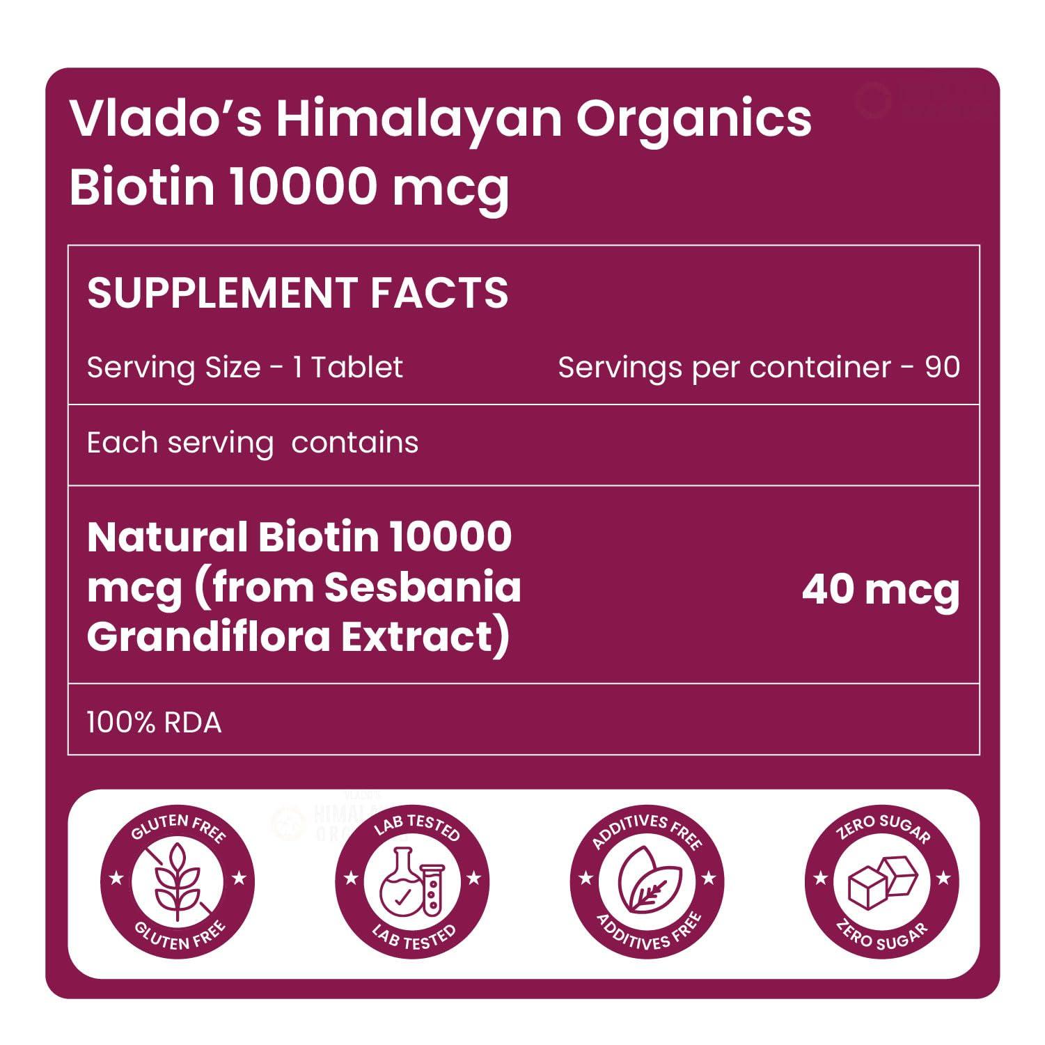 HIMALAYAN ORGANICS Himalayan Organics Biotin - Hair & Skin Gummies For Men and Women - 60 Gummies