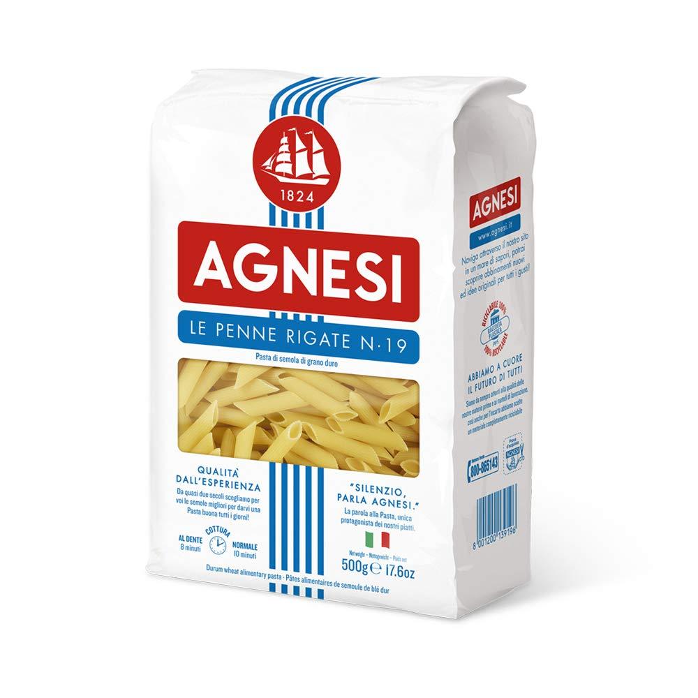 Agnesi Agnesi Penne Pasta 500g + Agnesi Fusilli Pasta 500g, Pack of 1 Each, Made in Italy