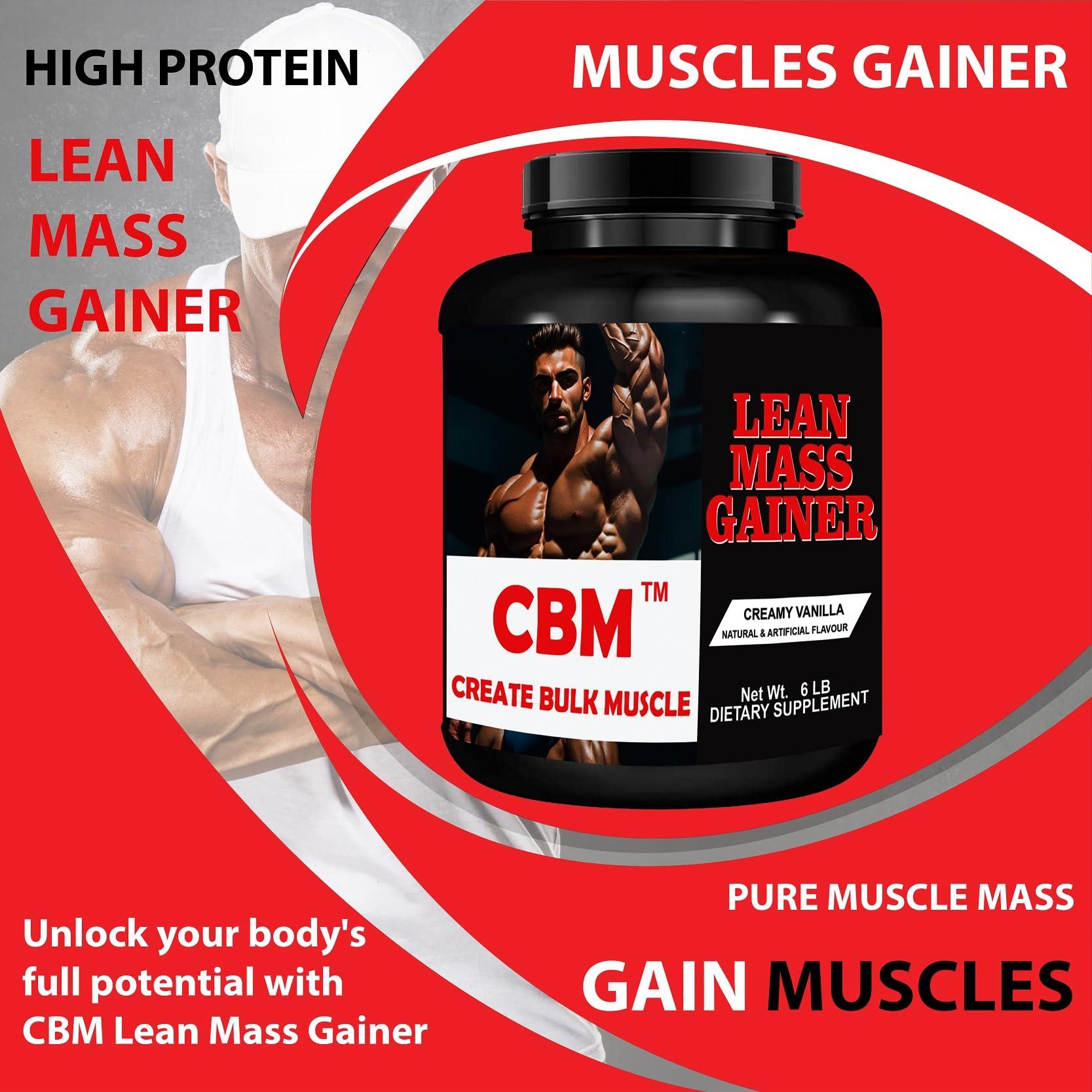 CBM CREATE BULK MUSCLE CBM LEAN MASS GAINER (1KG), Powder, Pack of 1 (Strawberry)