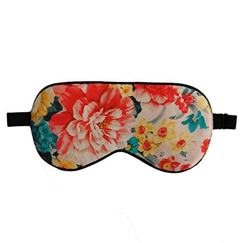 Rayhee Silk Sleep Mask & Blindfold, Soft Eye Mask with Adjustable Head Strap, Deep Rest Eye Masks for Sleeping Night Eyeshade, Eye Cover for Travel, Shift Work & Meditation(Pink Peony)