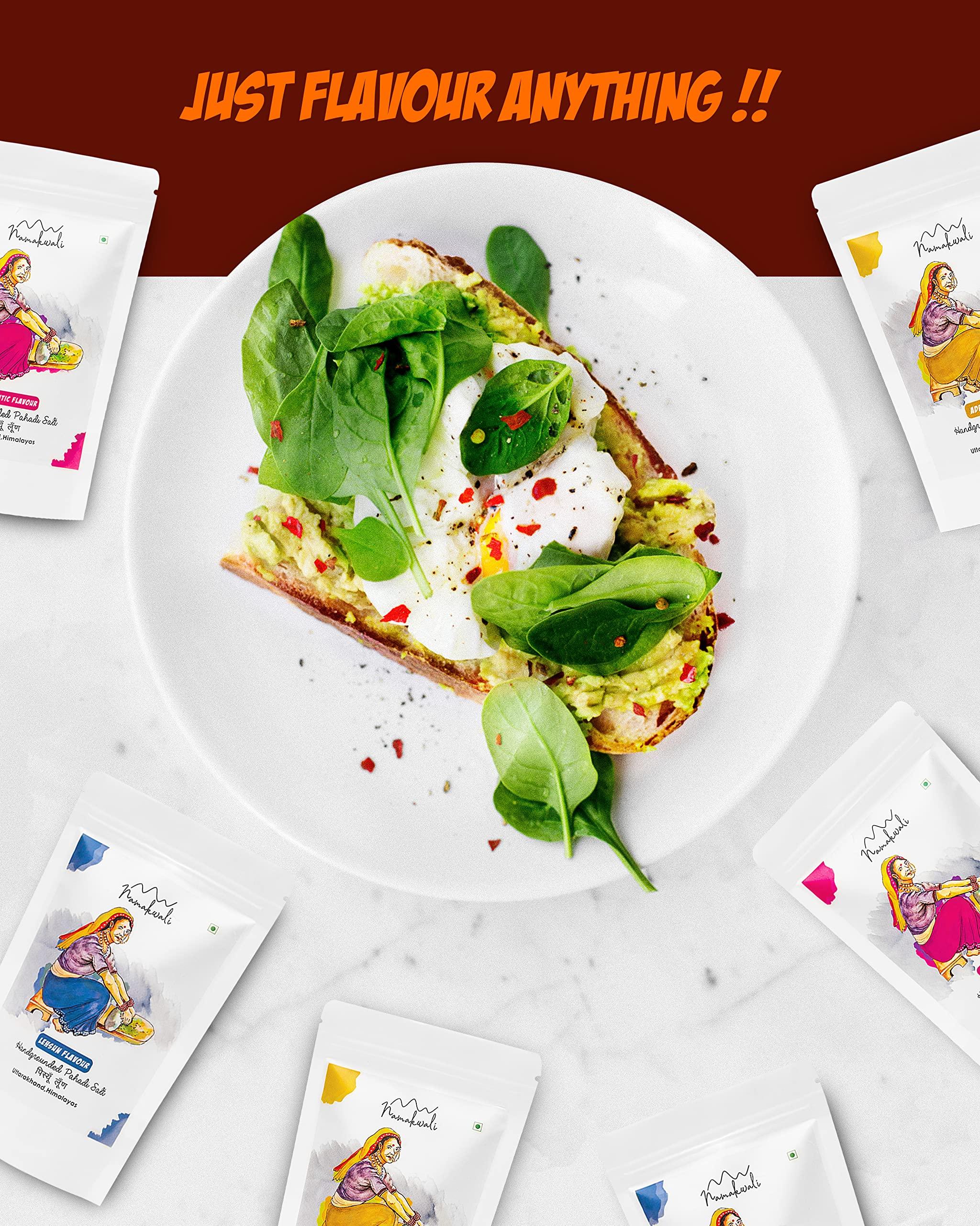 Namakwali Namakwali Pahadi Flavoured Salt Hand Grounded On Silbatta (Authentic Mix Flavour) , 160 Gram (Pack of 2)