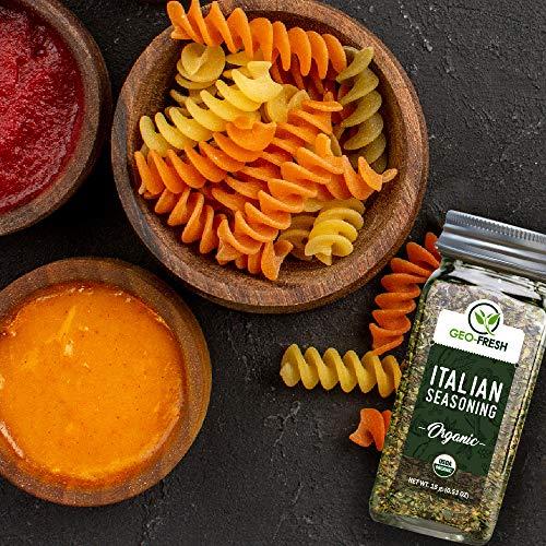 Geo-Fresh Geo-Fresh organic Italian Seasoning 15g (Italian Herbs) (Pack of 2) - Certified Organic, Classic blend of Organic Thyme, Parsley, Oregano, Basil. Best for Pizza, Pasta, and all Italian dishes