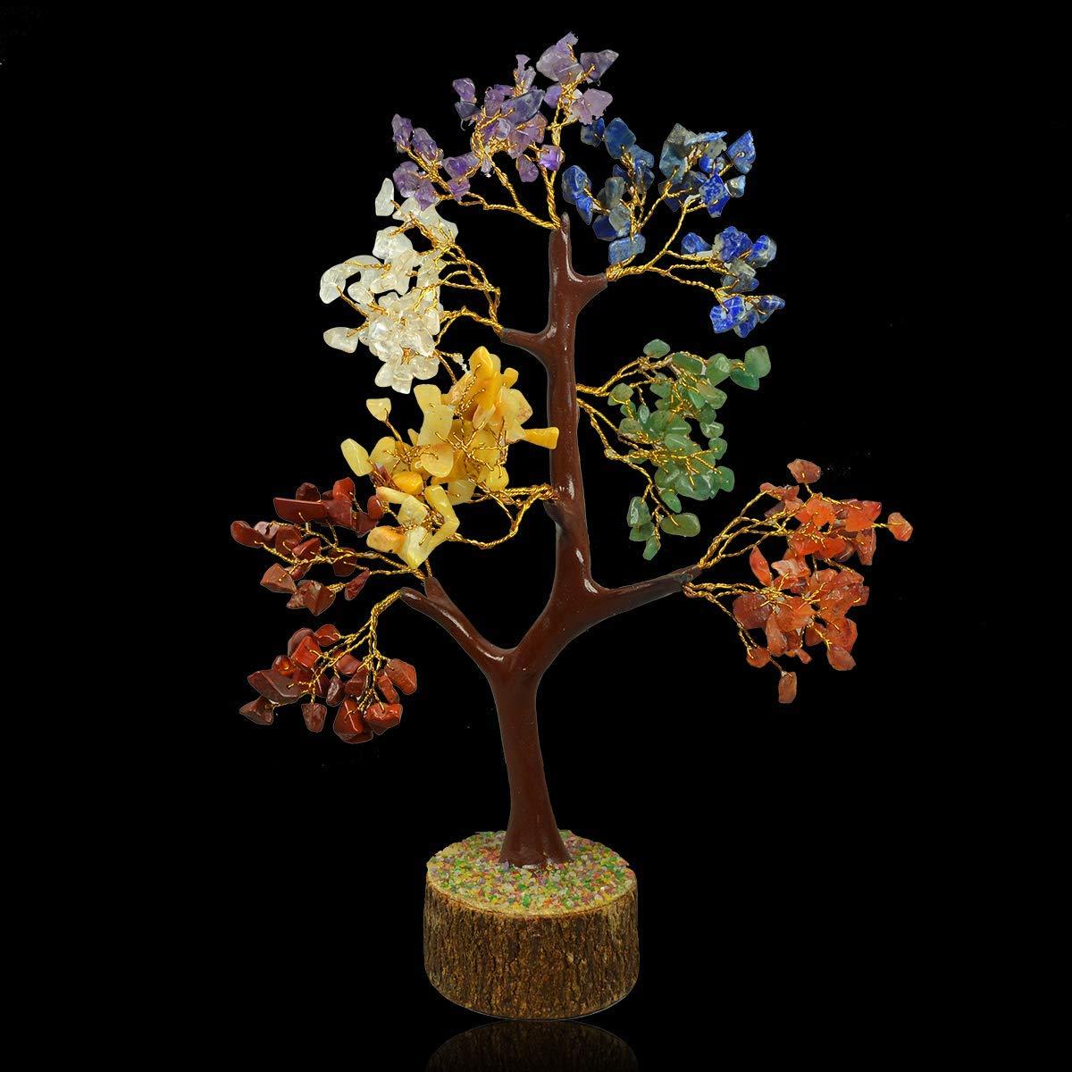 Mautik Sadiwala 7 Chakra Tree Crystal Stone Tree 350 Beads Crystal Tree for Reiki Healing and Vastu Correction and Increase Creativity Tree (Color : Multi)