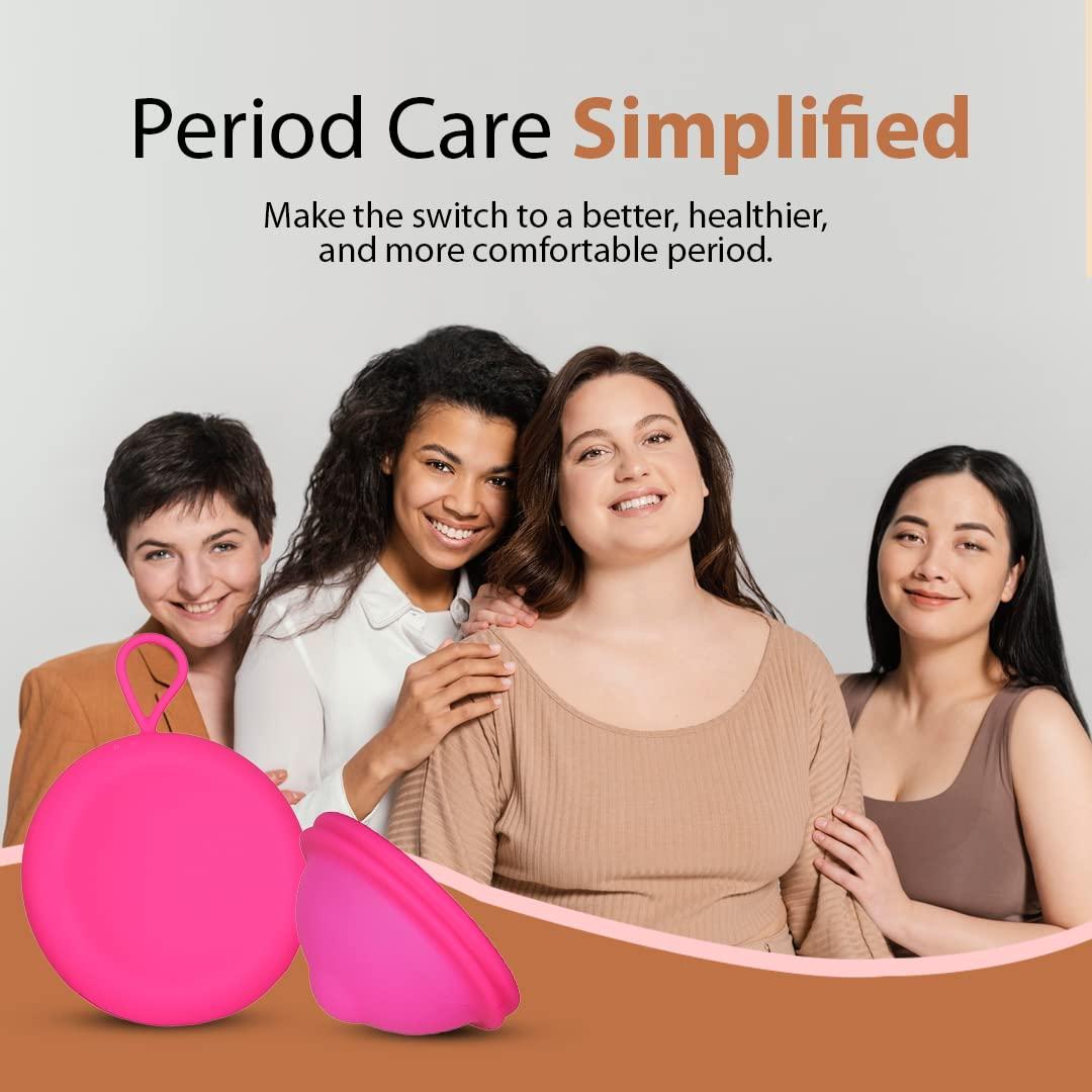MYKI MYKI Perfect Soft Disc Reusable Menstrual Cup for Women Ultra Soft, Oduor and Rash Free 100% Medical Grade Silicone No Leakage Protection for Up to 8-10 Hours US FDA Registered Pink Size-Large