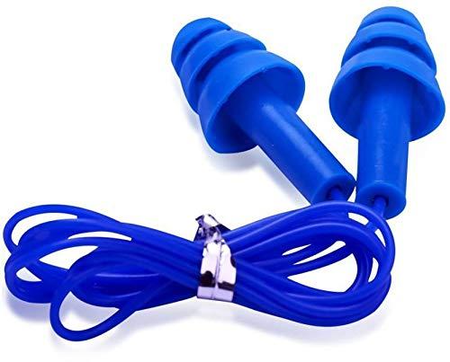 IJARP IJARP 1 Pair of Waterproof Soft Silicone Gel Swimming Ear Protection Plugs with String Cord (Blue)