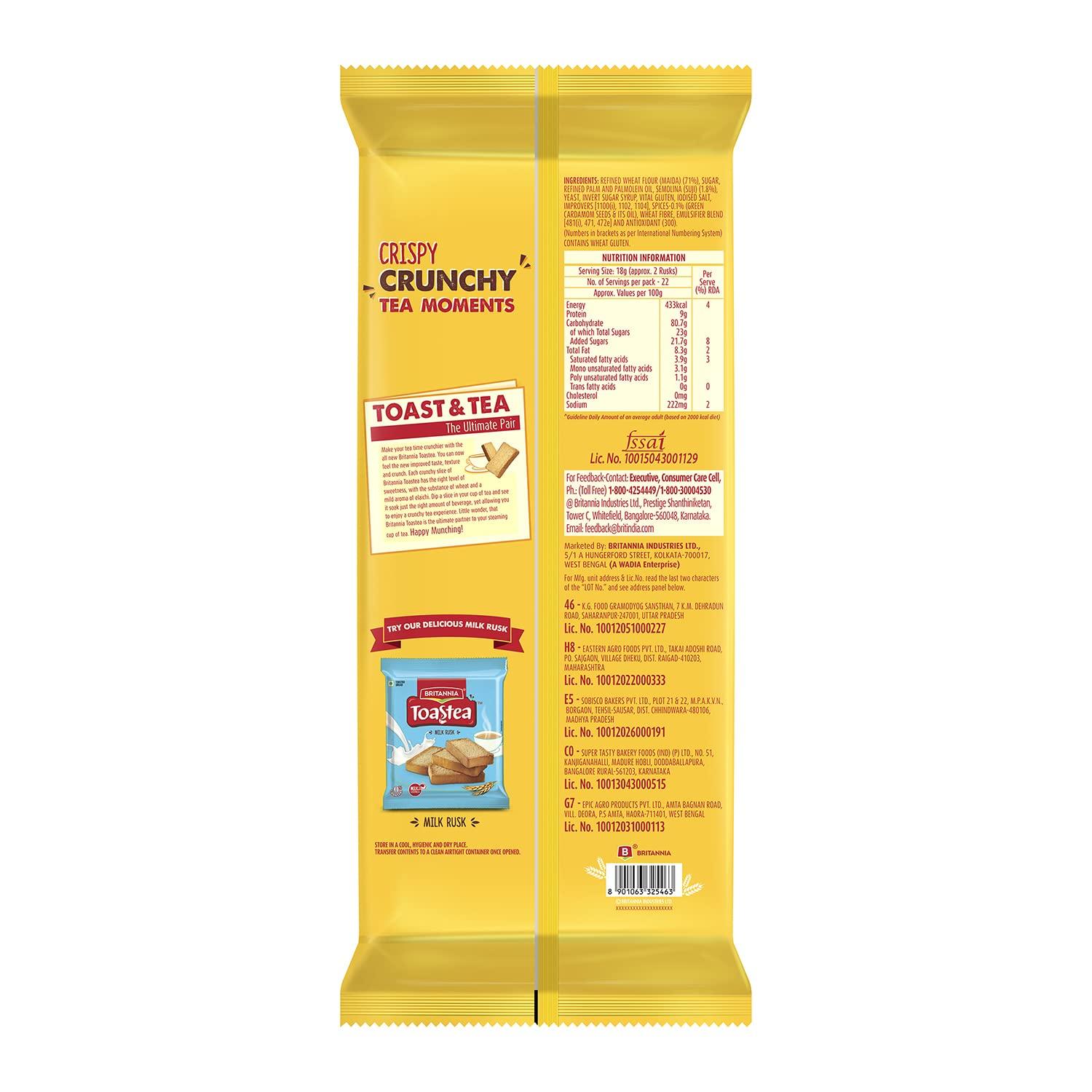 Britannia Rusk Britannia Rusk Toastea Bake Rusk, 400 g